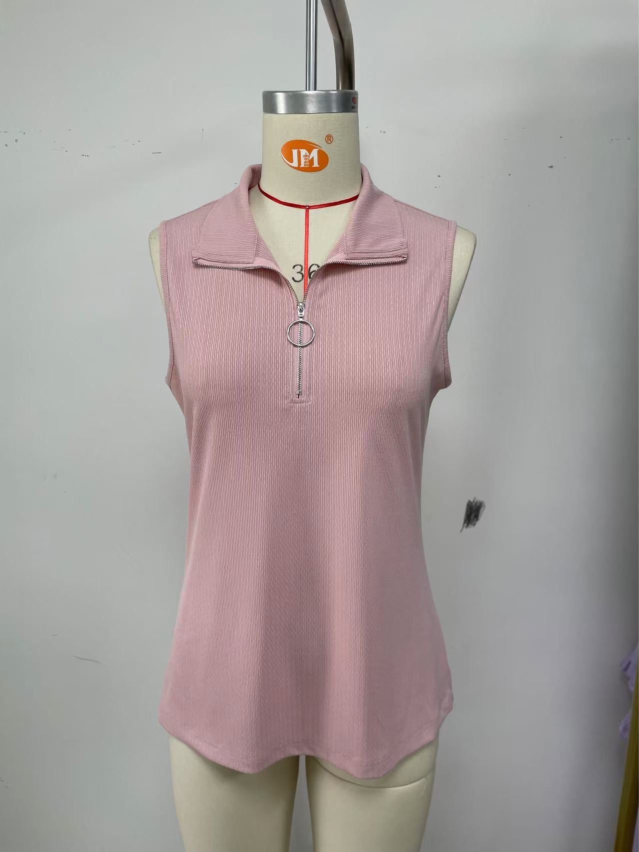 Gianna – Sleeveless Zip Collar Top