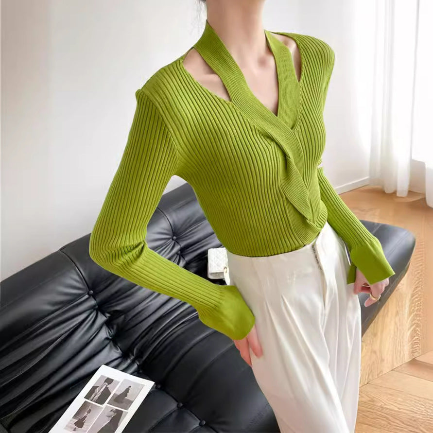 Darcie – Ribbed Wrap Sweater
