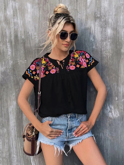 Gweneth – Embroidered Boho Blouse