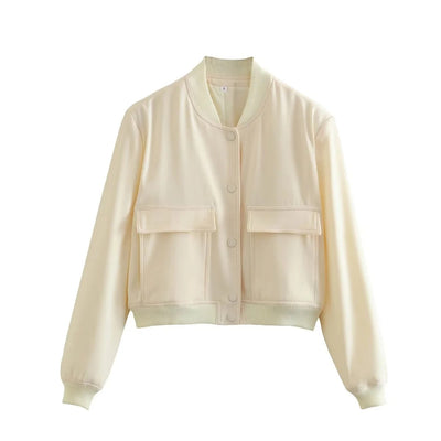 Miley – Cropped Utility Bomber Jacket