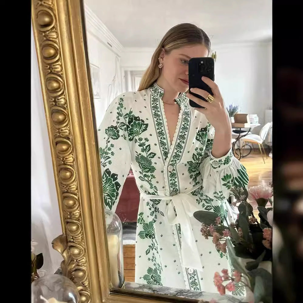 Isay – Floral Maxi Shirt Dress