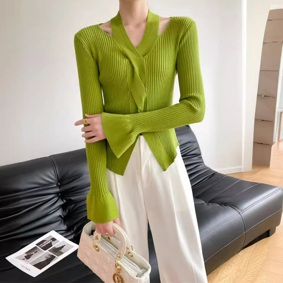 Darcie – Ribbed Wrap Sweater