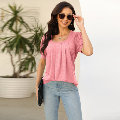 Tori – Pleated Square Neck Top