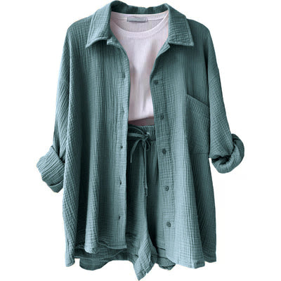 Blue – Textured Two-Piece Lounge Set