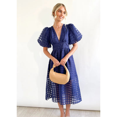 Nadja – Sheer Check Midi Dress