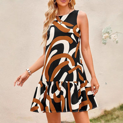 Hollin – Abstract Drop Hem Dress