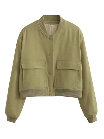 Miley – Cropped Utility Bomber Jacket