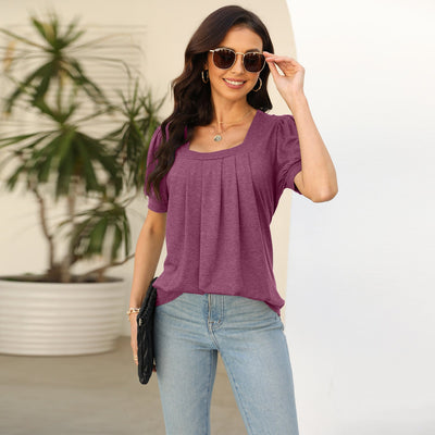 Tori – Pleated Square Neck Top