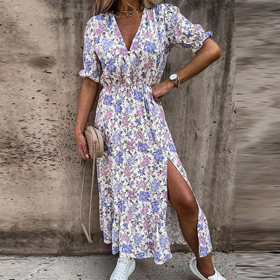 Maelis – Floral Buttoned Midi Dress