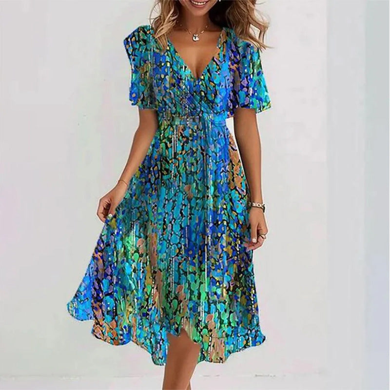 Briallen – Flutter Sleeve Floral Midi Dress