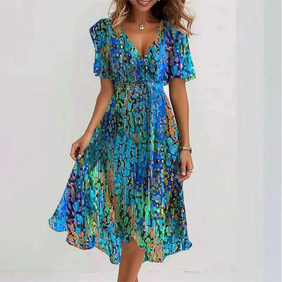 Briallen – Flutter Sleeve Floral Midi Dress