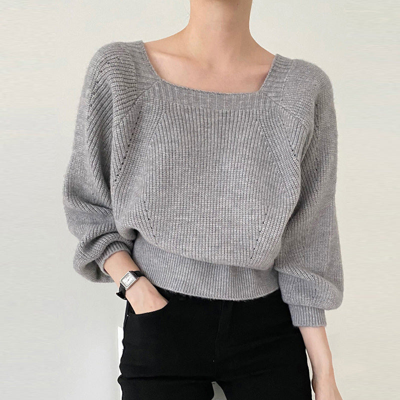 Bridget – Square Neck Knit Sweater