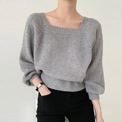 Bridget – Square Neck Knit Sweater