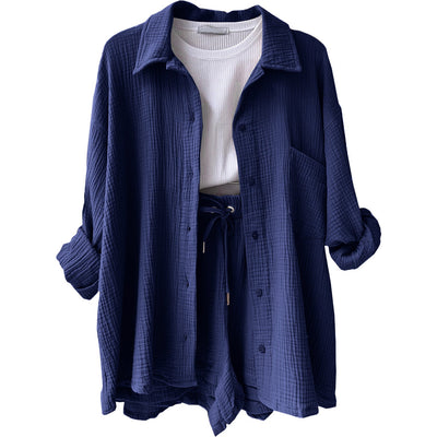 Blue – Textured Two-Piece Lounge Set