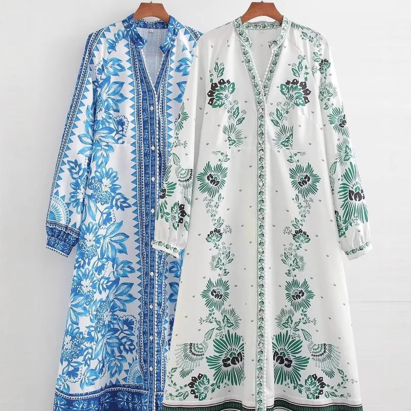 Isay – Floral Maxi Shirt Dress