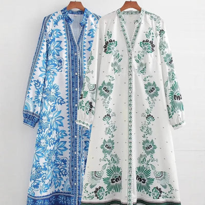 Isay – Floral Maxi Shirt Dress