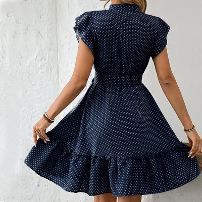 Yewande – Ruffle Sleeve Polka Dot Dress