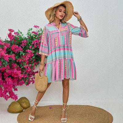 Jordyn – Boho Tiered Swing Dress