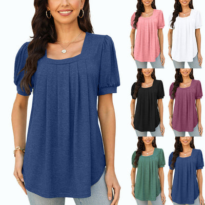 Tori – Pleated Square Neck Top
