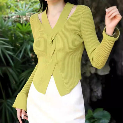 Darcie – Ribbed Wrap Sweater