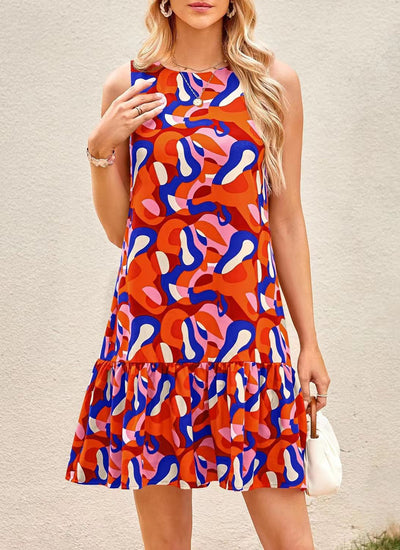 Hollin – Abstract Drop Hem Dress