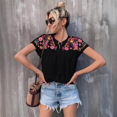 Gweneth – Embroidered Boho Blouse