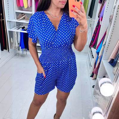 Jenna – Polka Dot Wrap Playsuit