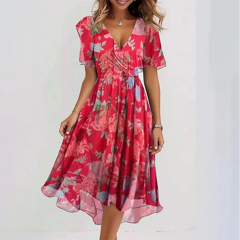Briallen – Flutter Sleeve Floral Midi Dress