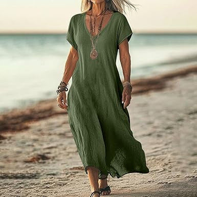 Nayeli – Flowy V-Neck Beach Dress