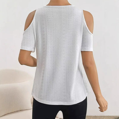 Giselda – Cold Shoulder Lace Trim Top