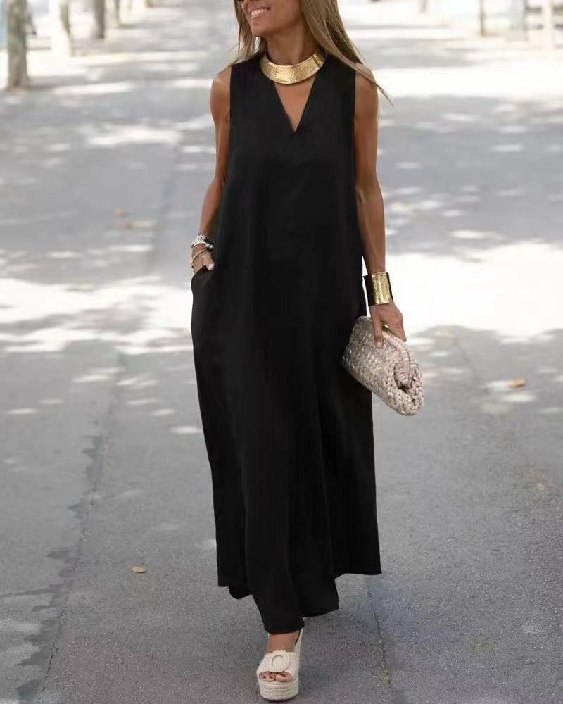 Hannelore – Sleeveless V-Neck Maxi Dress