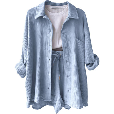 Blue – Textured Two-Piece Lounge Set