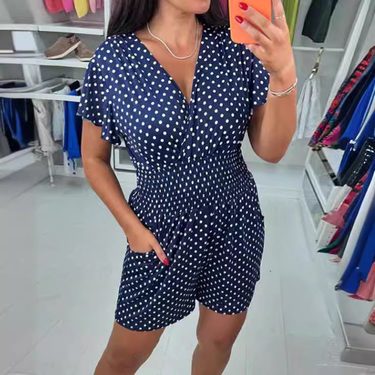 Jenna – Polka Dot Wrap Playsuit