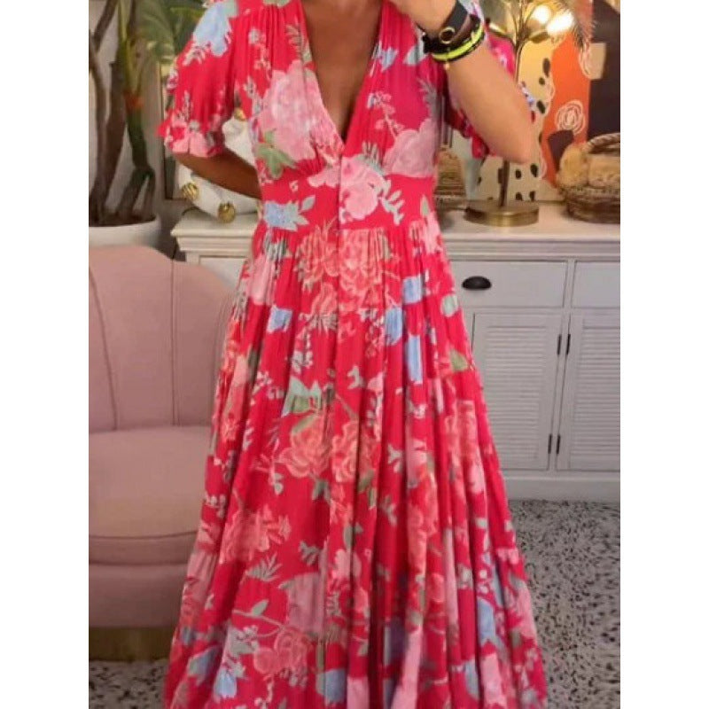 Rylee – V-Neck Floral Maxi Dress