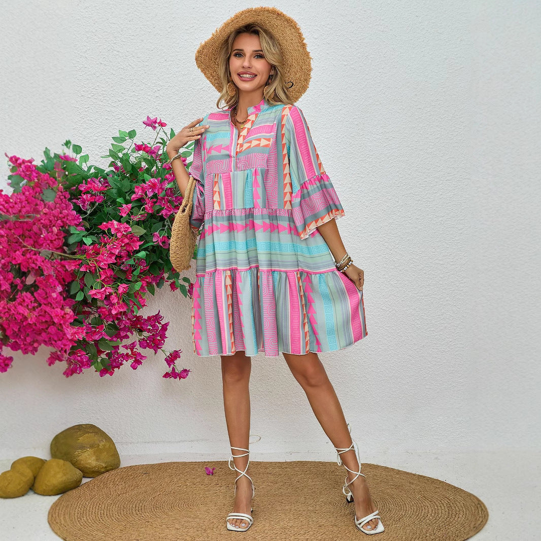Jordyn – Boho Tiered Swing Dress