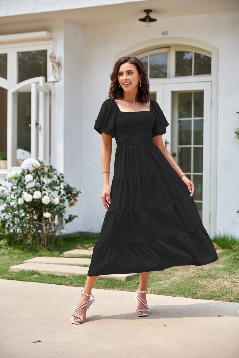 Selene – Off-Shoulder Shirred Midi Dress