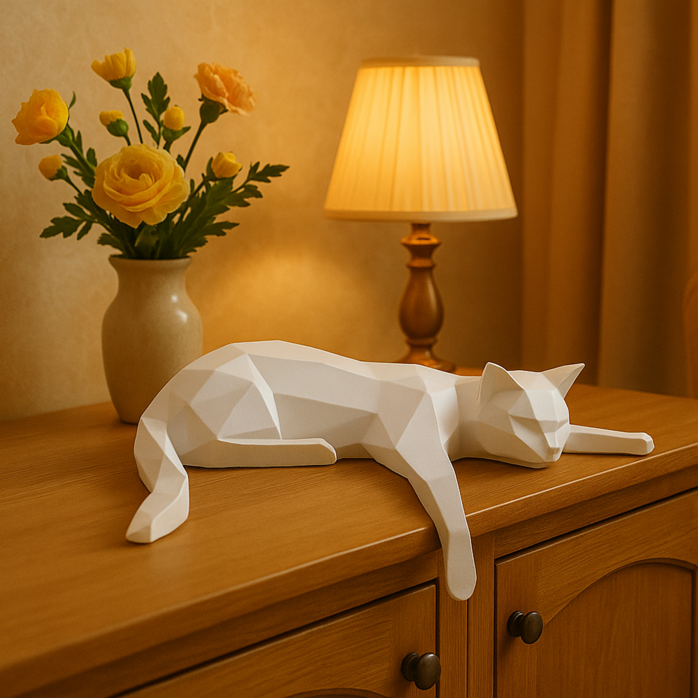 Elvianne - Geometric Cat Sculpture
