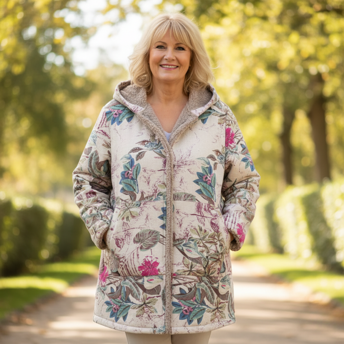 Emily – Floral Hooded Winter Coat