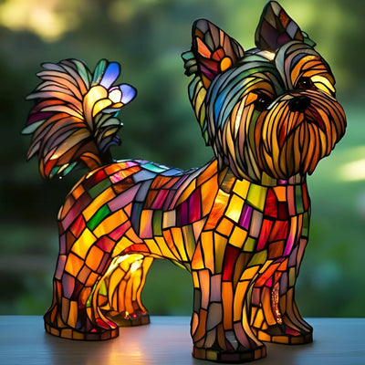 Luminous Companions – Stained Glass Dog Lamp