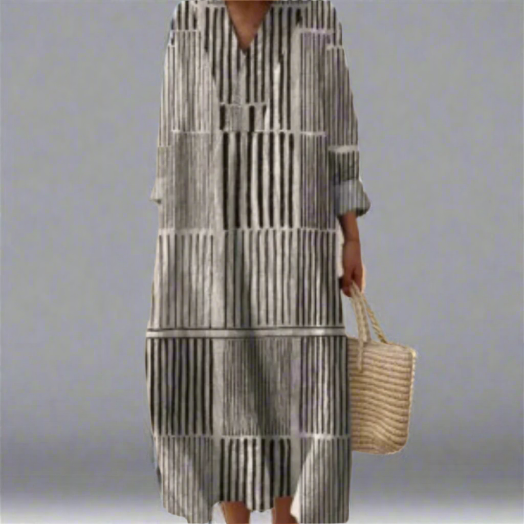 Margot™ | Monochrome Stripe Comfort Dress