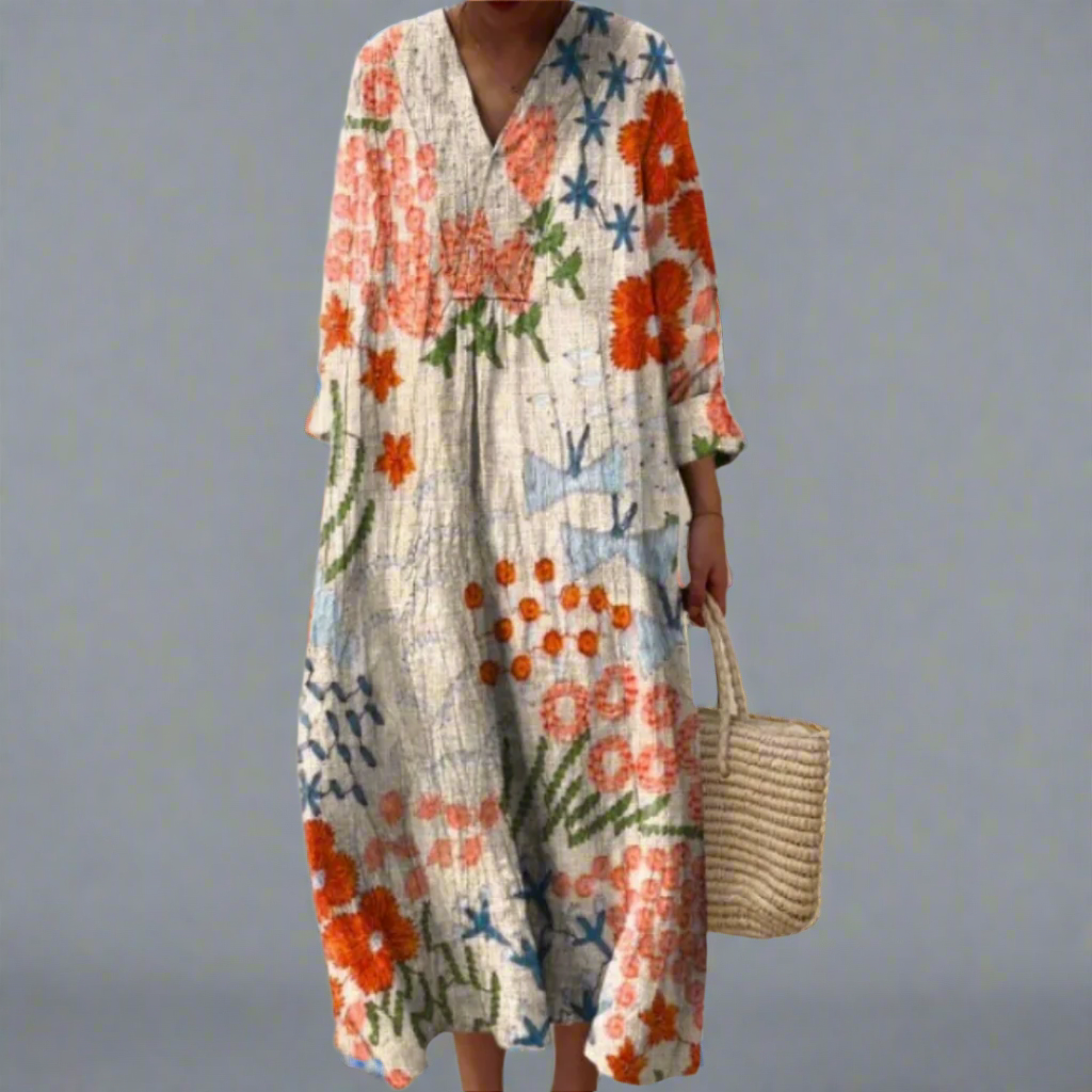 Odélie | Dress with Sketch Flowers