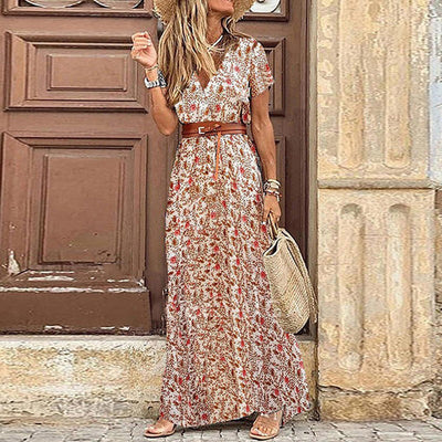 Glanna – Paisley Side-Slit Maxi Dress