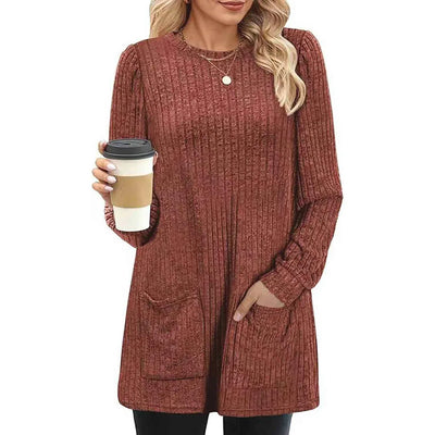 Elise – Long Rib-Knit Tunic Jumper