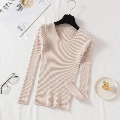 Odessa – Ribbed Knit V-Neck Top