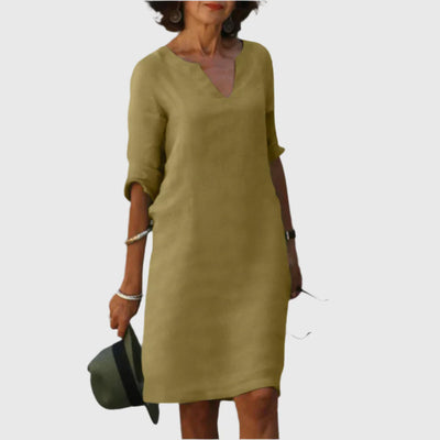 Lisa - Mini dress with V neckline and 3/4 sleeves