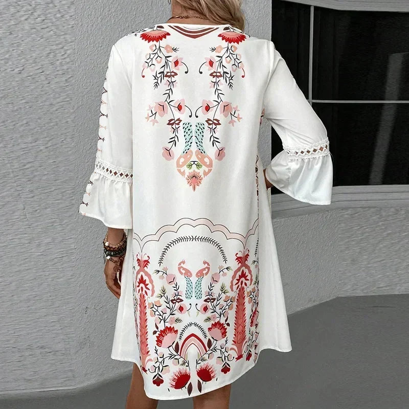 Kissia - Artistic Boho Print Dress