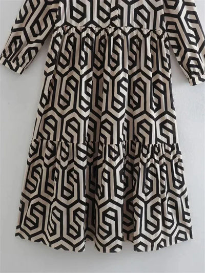 Alaria - Geometric Print Dress