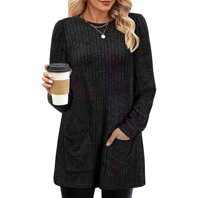 Elise – Long Rib-Knit Tunic Jumper