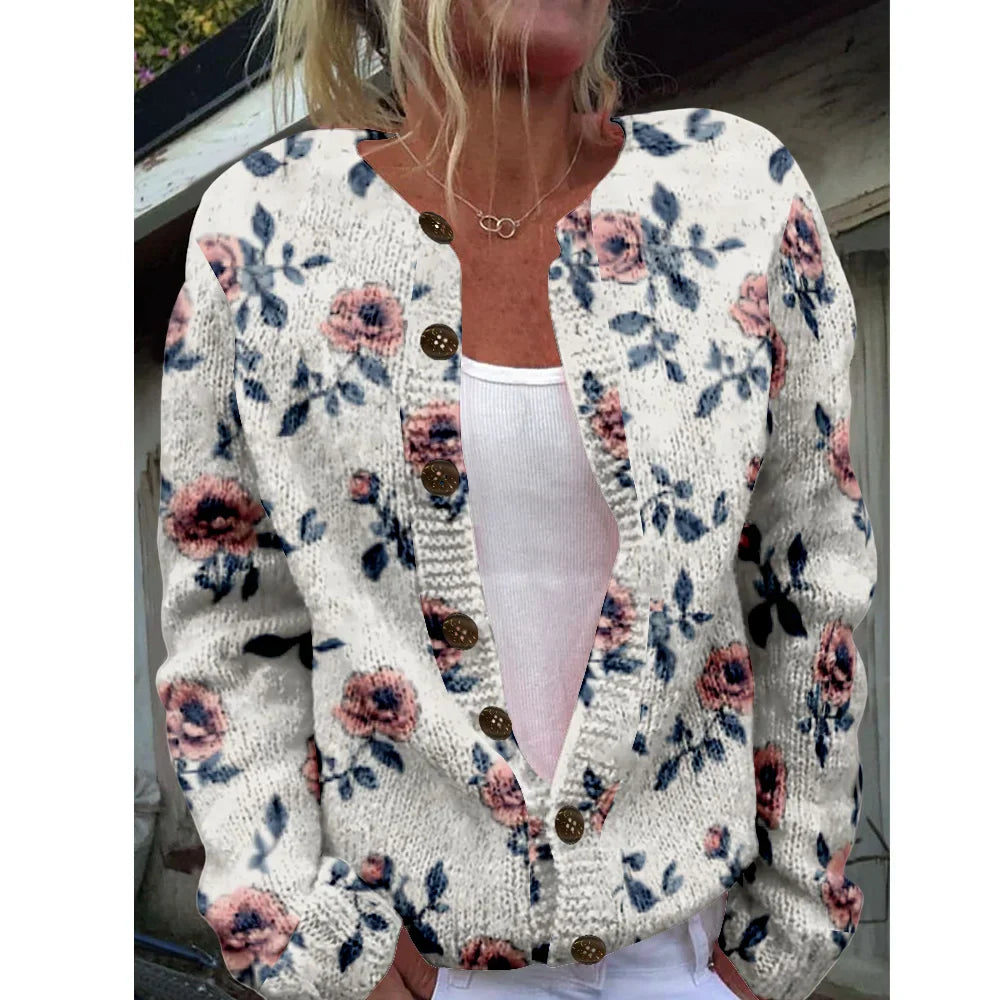 Leya | Chic cardigan with print