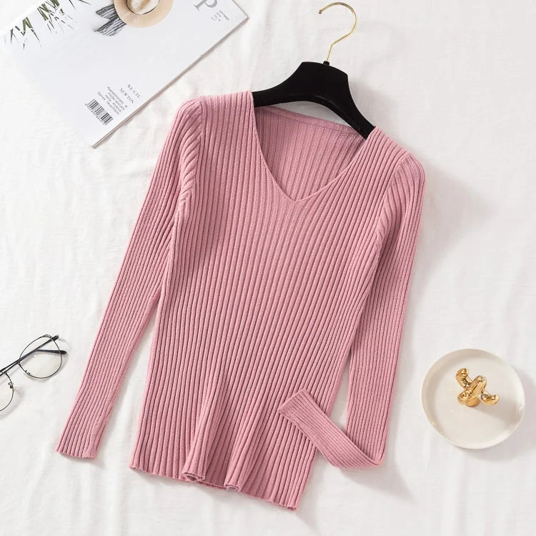 Odessa – Ribbed Knit V-Neck Top